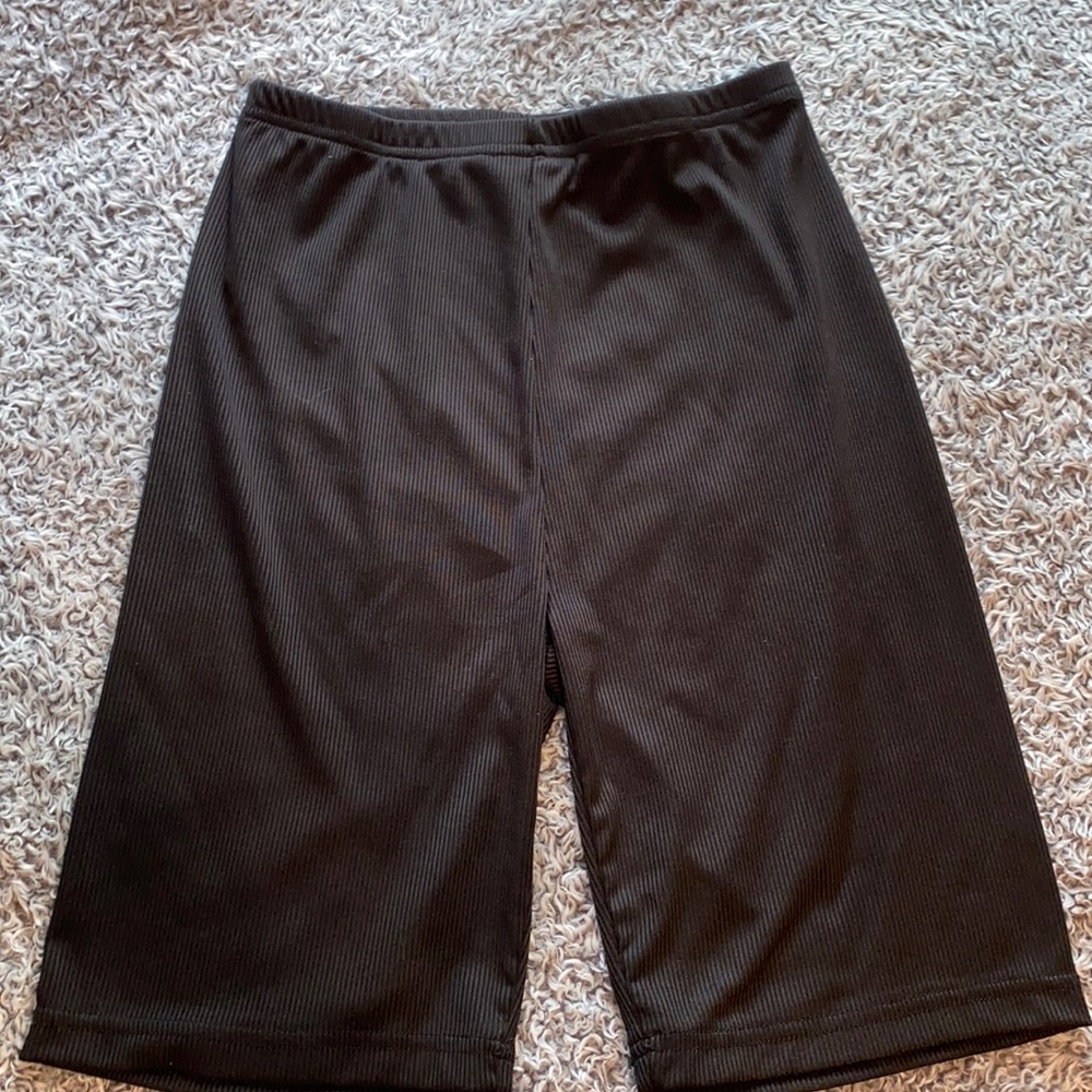 black ribbed biker shorts NWOT